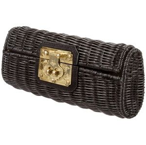 Kotur Wicker Black Gold Clutch Bag